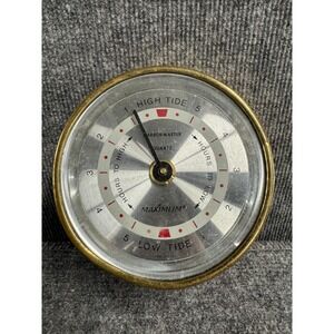 Maximum Harbormaster Quartz Tide Clock Brass Nautical Marine High Low Tide USA
